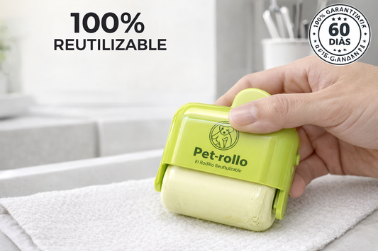 Pet-Rollo® 2.0 | 🐶 Elimina el pelo de mascotas en segundos Funciona en sofás, ropa y alfombras